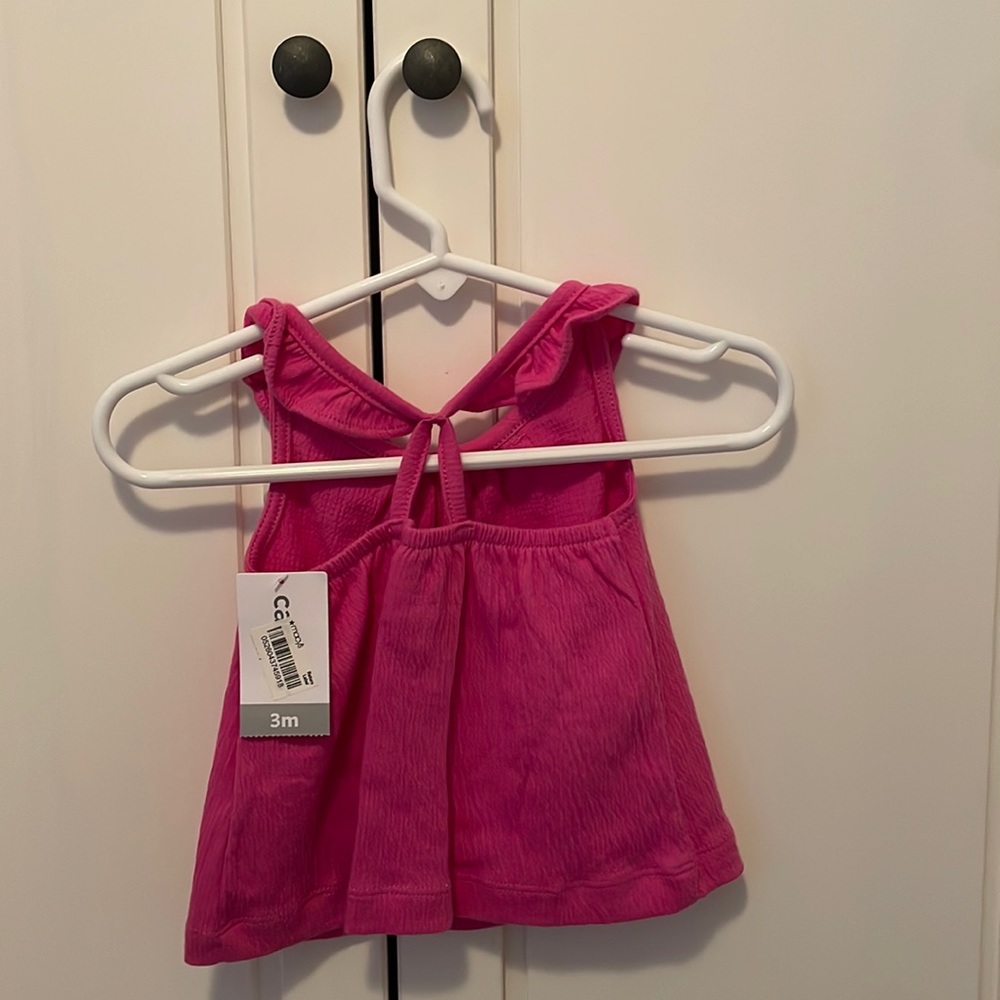 Cute pink 0 to 3 months tank top. Girls.